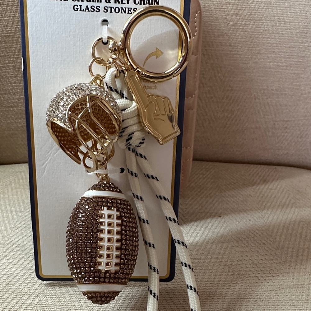 Piper N Gold and Brown Bag Charm & Keychain - Picture 4 of 10